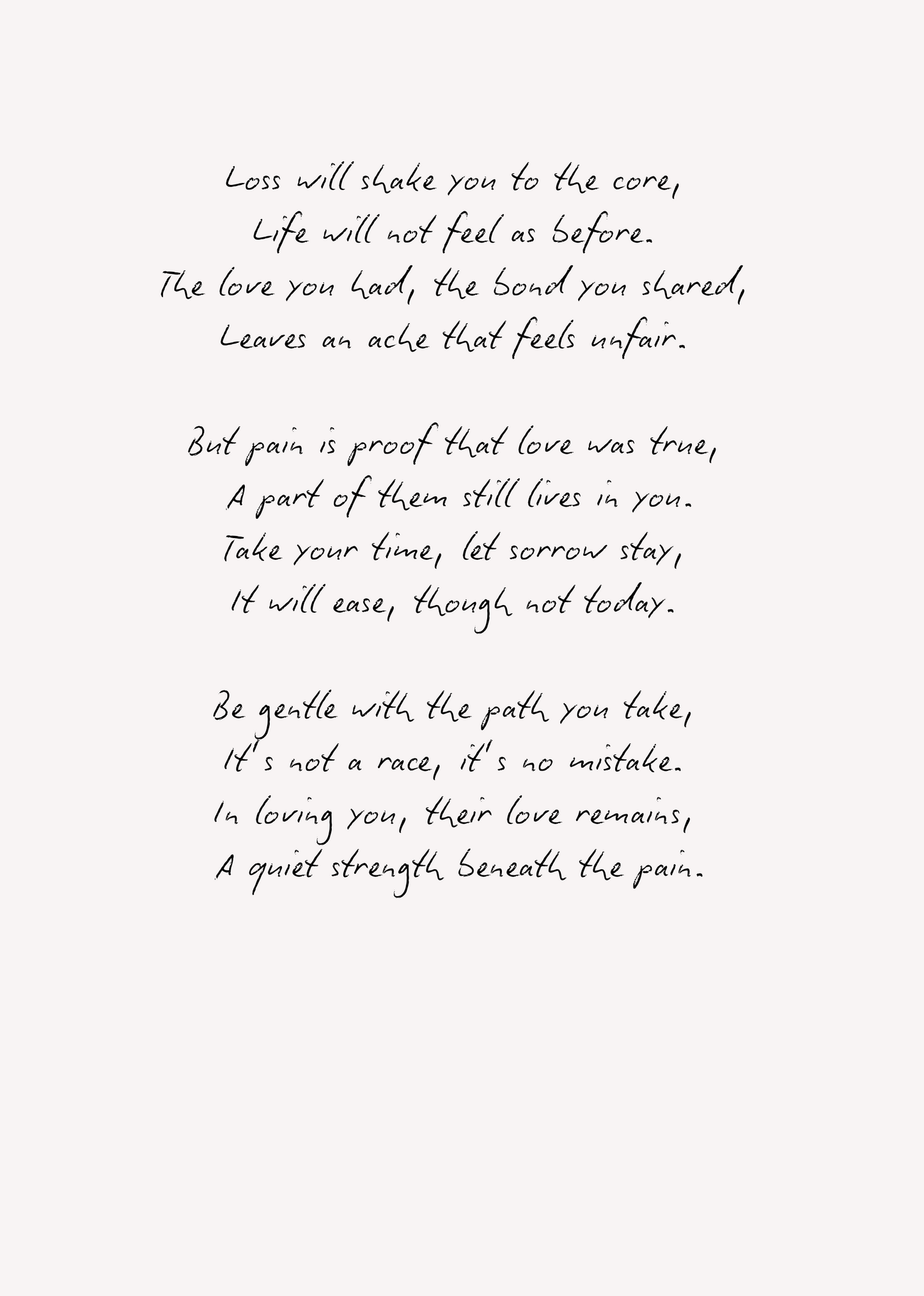 Sympathy Card – “A Widow's Advice”